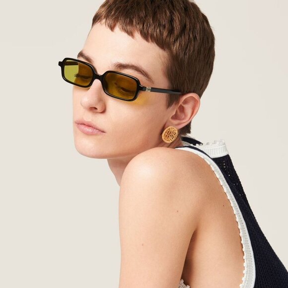 NWT MIU MIU SUNGLASSES BLACK GREEN